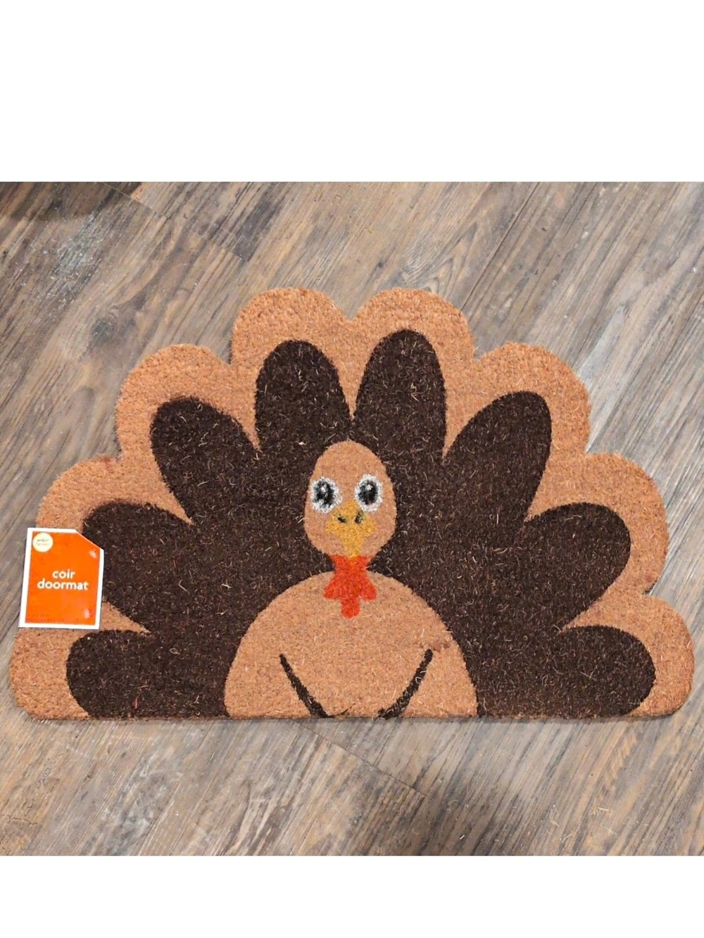 Coir Turkey Doormat in Brown and Tan - Festive Home Accent.  18x27
